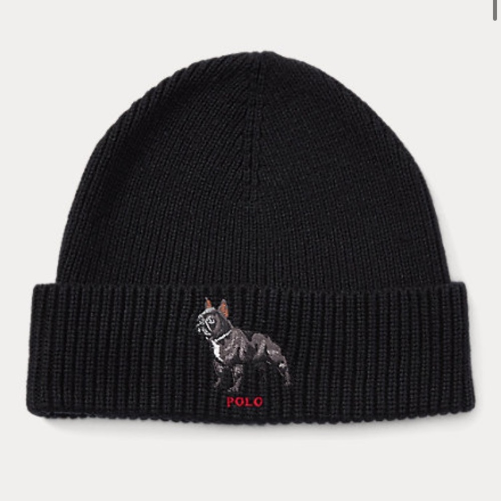 Polo Ralph Lauren French Bulldog Knit Beanie.